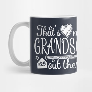 That's My GRANDSON out there #29 Baseball Jersey Uniform Number Grandparent Fan Mug